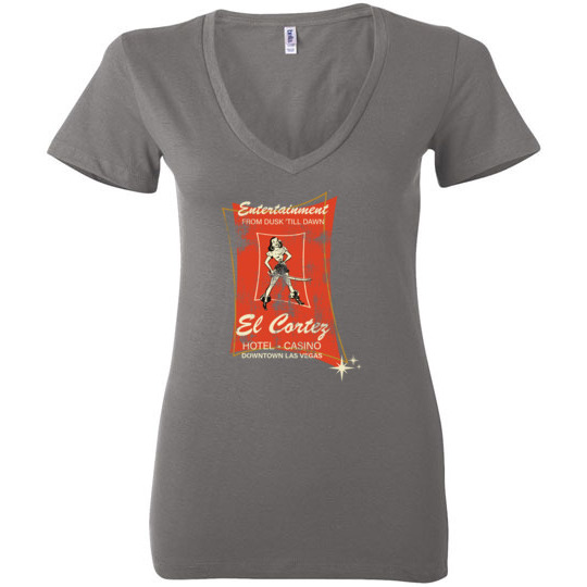 El Cortez Hotel and Casino, Las Vegas, Version 1, Bella Ladies V-Neck