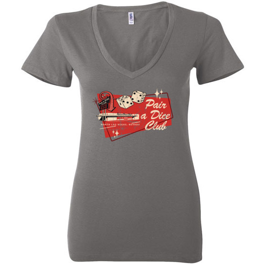 Pair A Dice Hotel and Casino, Las Vegas, Bella Ladies V-Neck Tee