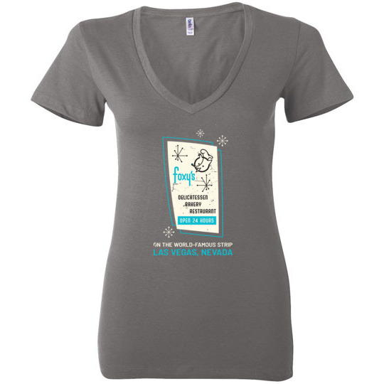 Foxy's Restaurant and Deli, Las Vegas, Bella Ladies V-Neck Tee