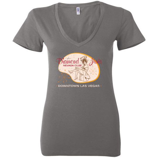Diamond Jim's Nevada Club Casino, Las Vegas, Bella Ladies V-Neck Tee