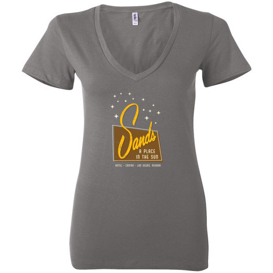 Sands Hotel and Casino, Las Vegas, Version 1, Bella Ladies V-Neck Tee