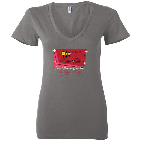 Villa d'Este Restaurant and Lounge, Las Vegas, Bella Ladies V-Neck Tee