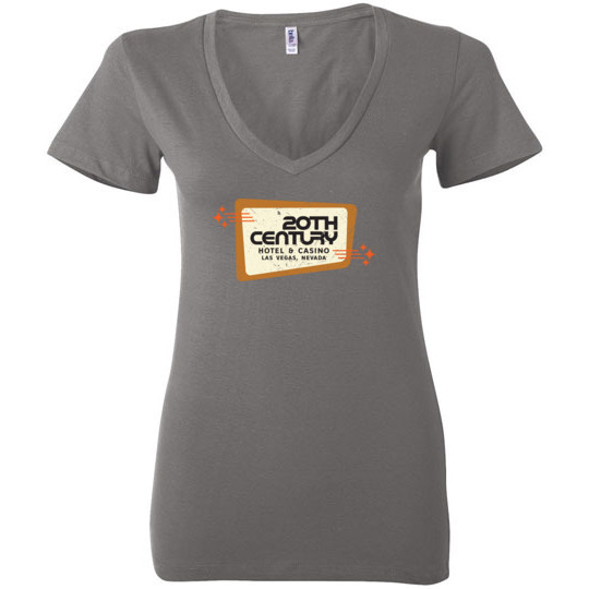 20th Century Hotel and Casino, Las Vegas, Bella Ladies V-Neck Tee