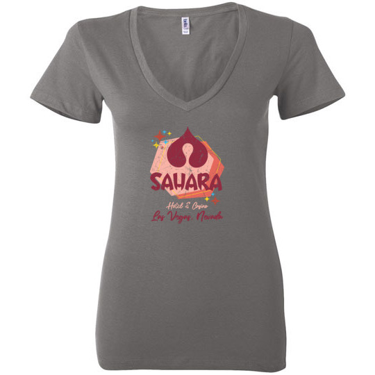 Sahara Hotel and Casino, Las Vegas, Version 3, Bella Ladies V-Neck Tee