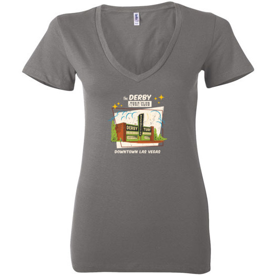 Derby Turf Club Race Betting, Las Vegas, Bella Ladies V-Neck Tee