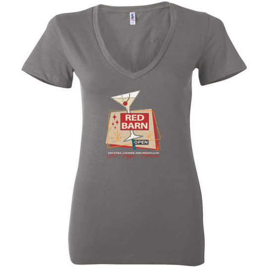 Red Barn Bar and Nightclub, Las Vegas, Bella Ladies V-Neck Tee
