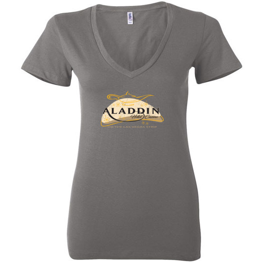 Aladdin Hotel and Casino, Las Vegas, Version 3, Bella Ladies V-Neck Tee