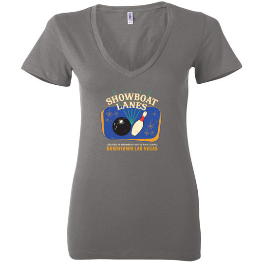 Showboat Lanes, Las Vegas, Bella Ladies V-Neck Tee