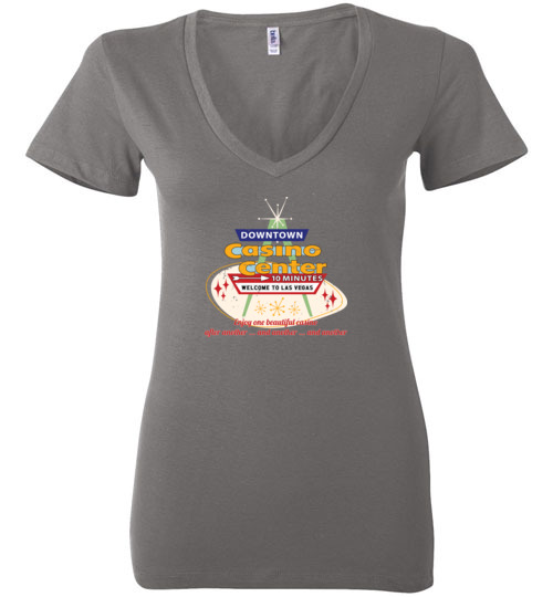Downtown Casino Center, Las Vegas, Bella Ladies V-Neck Tee