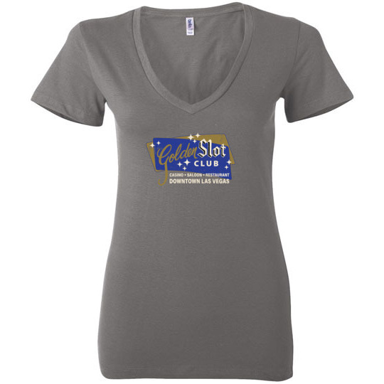 Golden Slot Club, Las Vegas, Version 1, Bella Ladies V-Neck Tee