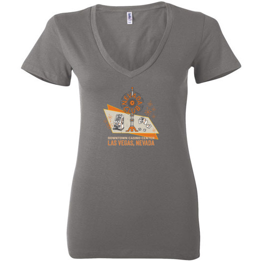 Nevada Club, Las Vegas, Version 4, Bella Ladies V-Neck Tee