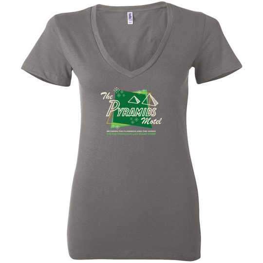 Pyramids Motel, Las Vegas, Bella Ladies V-Neck Tee