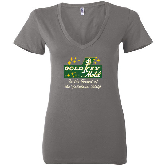 Gold Key Motel, Las Vegas, Version 2, Bella Ladies V-Neck Tee