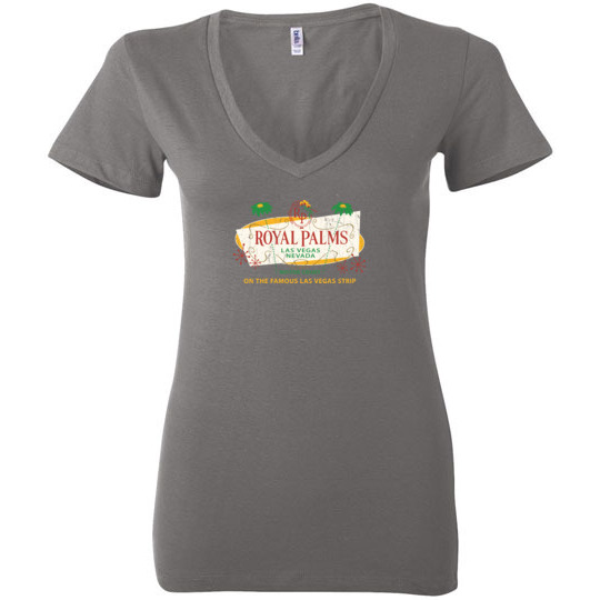 Royal Palms Motel, Las Vegas, Bella Ladies V-Neck Tee