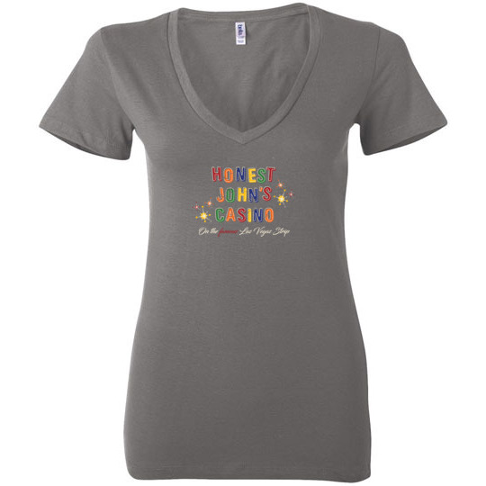Honest John's Casino, Las Vegas, Bella Ladies V-Neck Tee