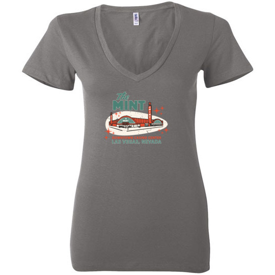 The Mint Hotel and Casino, Las Vegas, Version 2, Bella Ladies V-Neck Tee