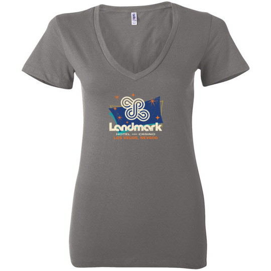 Landmark Hotel and Casino, Las Vegas, Version 2, Bella Ladies V-Neck Tee