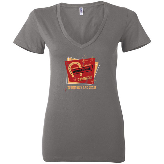 Benny Binion's Horseshoe, Las Vegas, Version 1, Bella Ladies V-Neck Tee