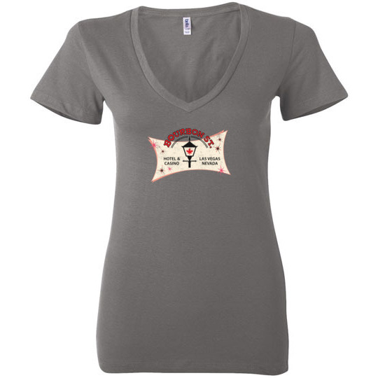 Bourbon Street Hotel and Casino, Las Vegas, Version 2, Bella Ladies V-Neck Tee