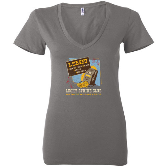 Lucky Strike Club Casino, Las Vegas, Version 2, Bella Ladies V-Neck Tee