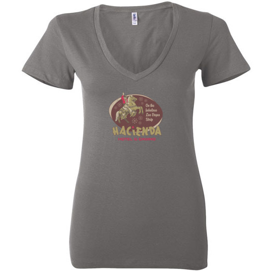 Hacienda Hotel and Casino, Las Vegas, Version 2, Bella Ladies V-Neck Tee