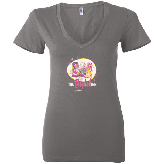 Bagdad Inn, Las Vegas, Version 2, Bella Ladies V-Neck Tee