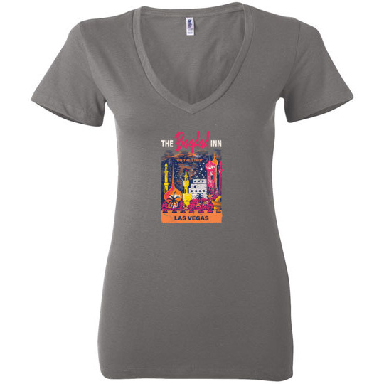 Bagdad Inn, Las Vegas, Version 1, Bella Ladies V-Neck Tee