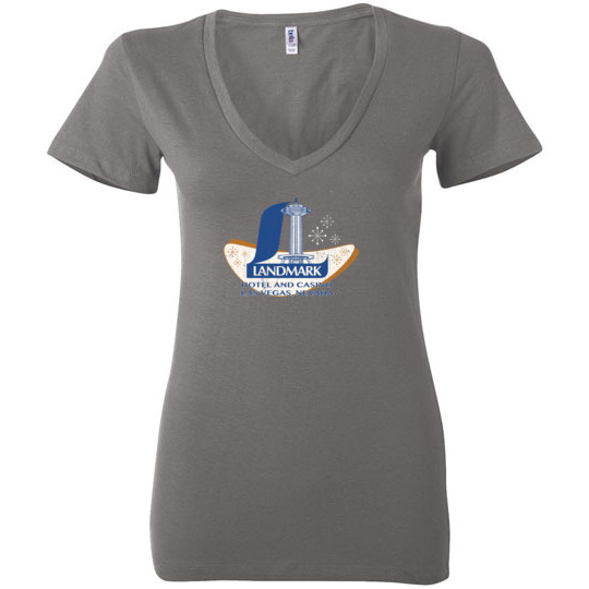 Landmark Hotel and Casino, Las Vegas, Version 3, Bella Ladies V-Neck Tee