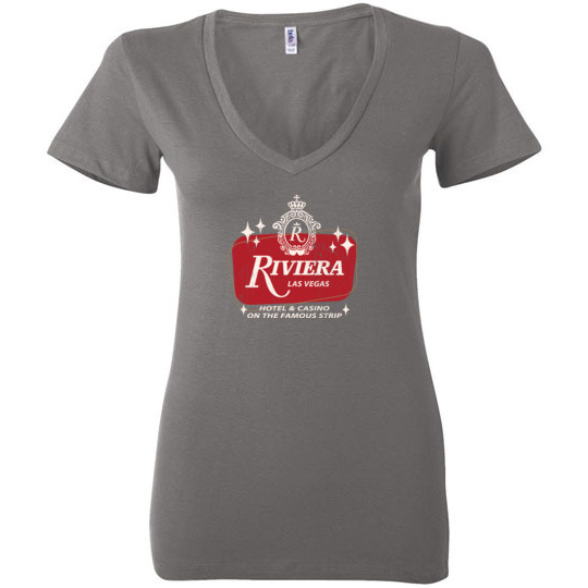 Riviera Hotel and Casino, Las Vegas, Version 2, Bella Ladies V-Neck Tee