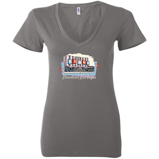 Club Bingo Casino, Las Vegas, Version 2, Bella Ladies V-Neck Tee
