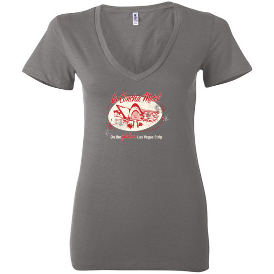 La Concha Motel, Las Vegas, Version 4, Bella Ladies V-Neck Tee