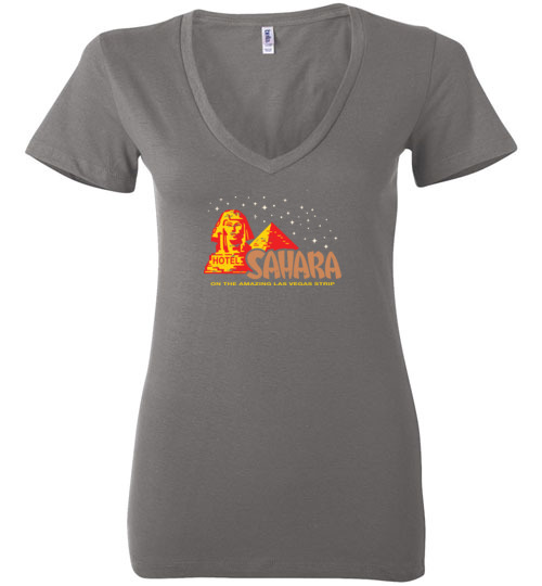 Sahara Hotel and Casino, Las Vegas, Version 6, Bella Ladies V-Neck Tee