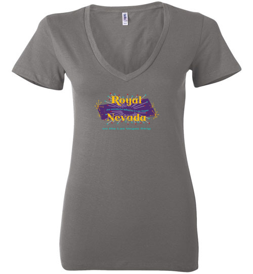 Royal Nevada Hotel and Casino, Las Vegas, Version 2, Bella Ladies V-Neck Tee