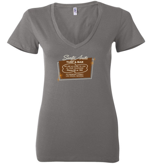 Santa Anita Turf & Bar, Las Vegas, Version 1, Bella Ladies V-Neck Tee