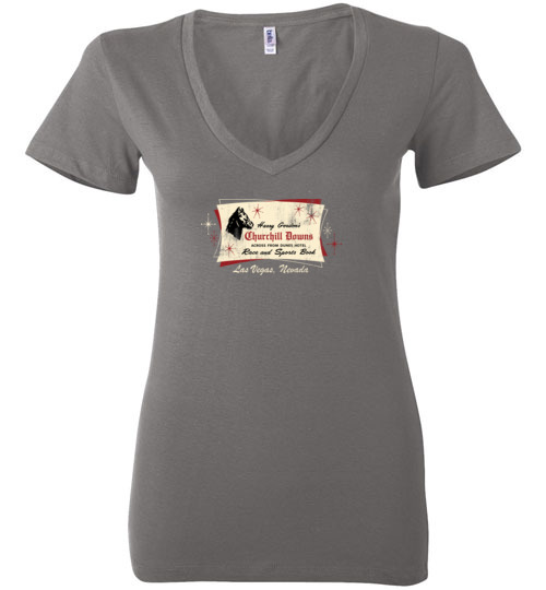 Churchill Downs Race and Sports Book, Las Vegas, Bella Ladies V-Neck Tee
