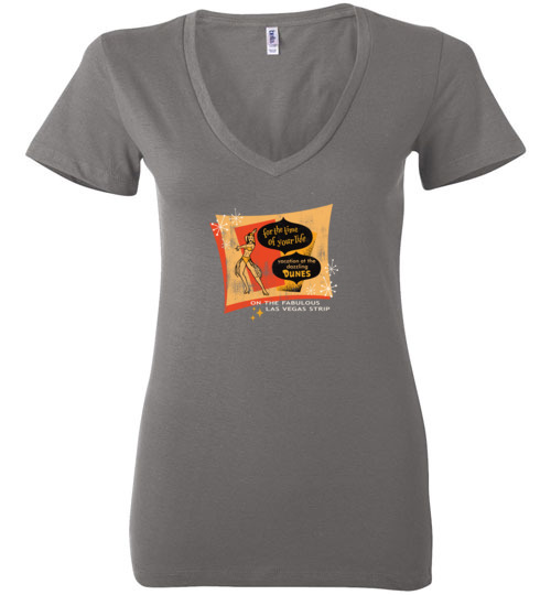 Dunes Hotel and Casino, Las Vegas, Version 8, Bella Ladies V-Neck Tee
