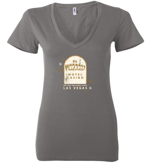 El Morocco Hotel and Casino, Las Vegas, Version 2, Bella Ladies V-Neck Tee