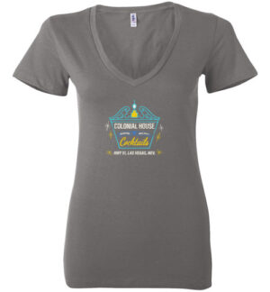 Colonial House Motel, Las Vegas, Bella Ladies V-Neck Tee