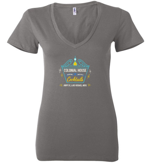 Colonial House Motel, Las Vegas, Bella Ladies V-Neck Tee
