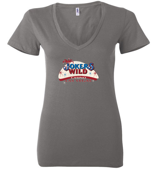 Jokers Wild Casino, Las Vegas, Bella Ladies V-Neck Tee