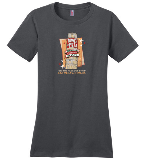 Tower of Pizza Restaurant, Las Vegas, Ladies Cotton Tee