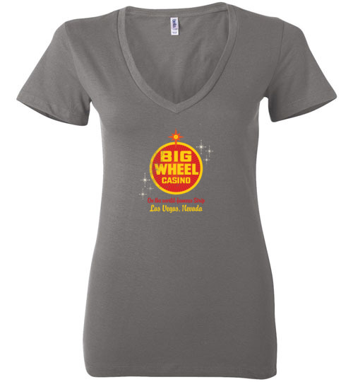 Big Wheel Casino, Las Vegas, Bella Ladies V-Neck Tee