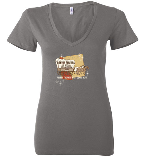 Bonnie Springs Ranch, Las Vegas, Bella Ladies V-Neck Tee