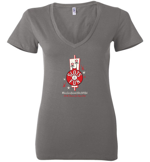 Slots-A-Fun Casino, Las Vegas, Bella Ladies V-Neck Tee