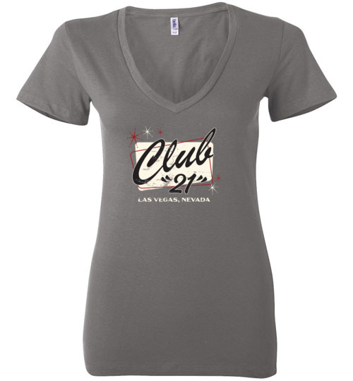 Club "21" Casino and Bar, Las Vegas, Bella Ladies V-Neck Tee