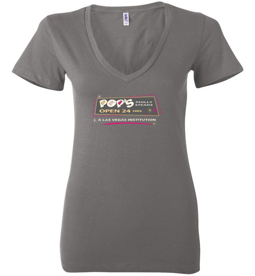 Pop's Philly Steaks, Las Vegas, Bella Ladies V-Neck Tee