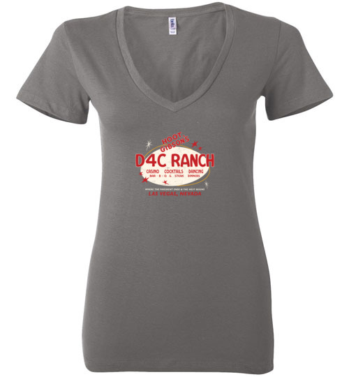 Hoot Gibson's D4C Ranch, Las Vegas, Bella Ladies V-Neck Tee