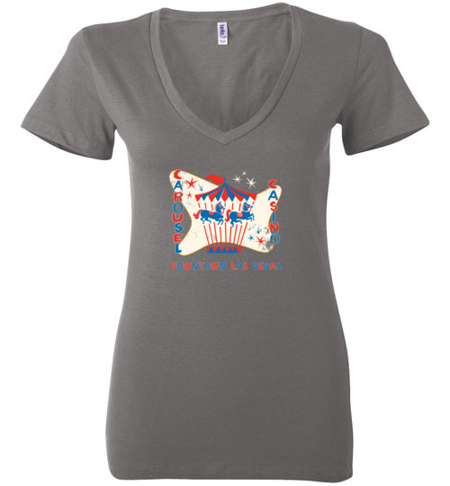 Carousel Casino, Las Vegas, Version 2, Bella Ladies V-Neck Tee