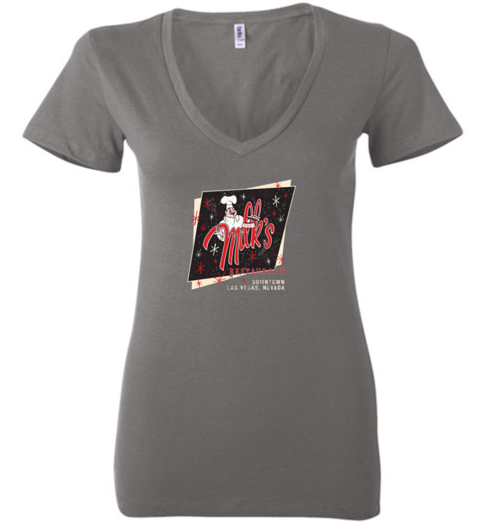 Milk's Restaurant, Las Vegas, Bella Ladies V-Neck Tee