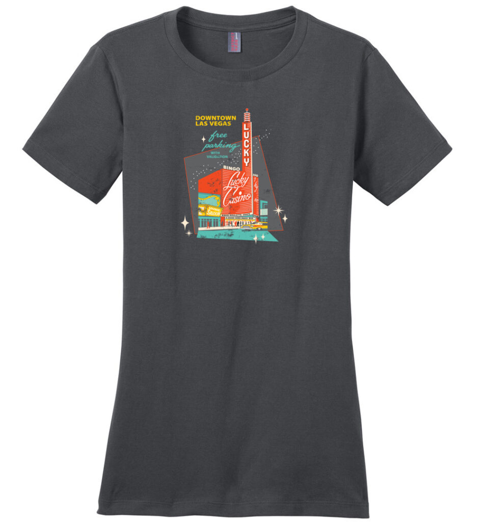 Lucky Casino, Las Vegas, Version 2, Ladies Cotton Tee
